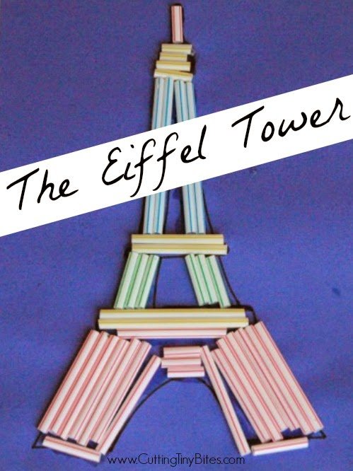 Eiffel Tower Craft for Kids. Great fine motor activity to use for France theme preschool or kindergarten.